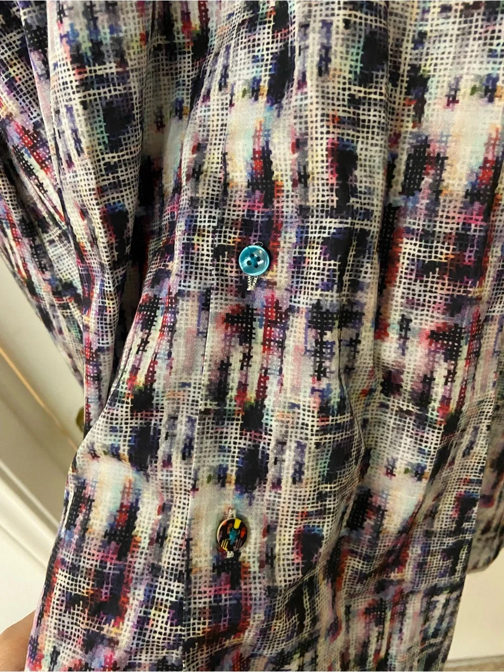 NWT Luchiano Visconti Black 3XLT Multicolor Button Down Men’s Big & Tall Cotton